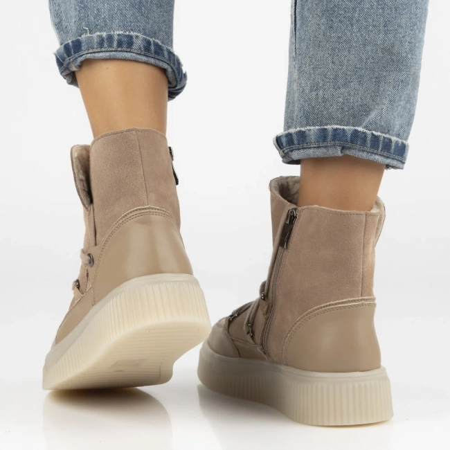 Leather ankle boots Filippo DBT7162/25 BE beige