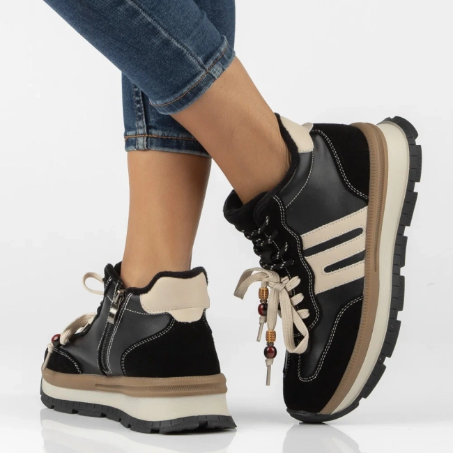Leather platform ankle boots Filippo DBT8064/26 BK black
