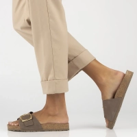 Leather flip-flops Yokono JERBA-114 NOBUCK TABACO brown