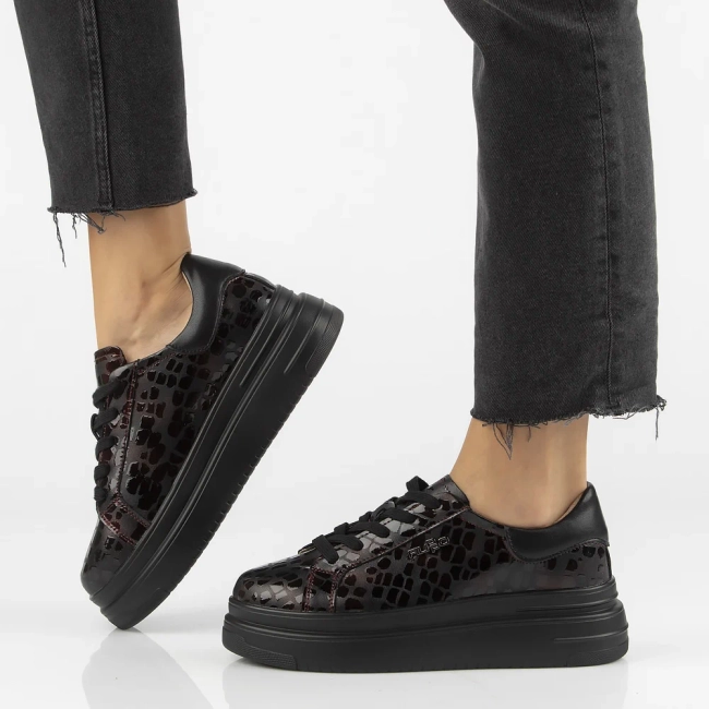 Leather sneakers Filippo DP7118/25 BG burgundy