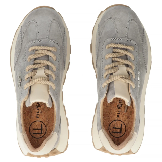 Skórzane sneakersy Filippo DP7498/26 GR szare