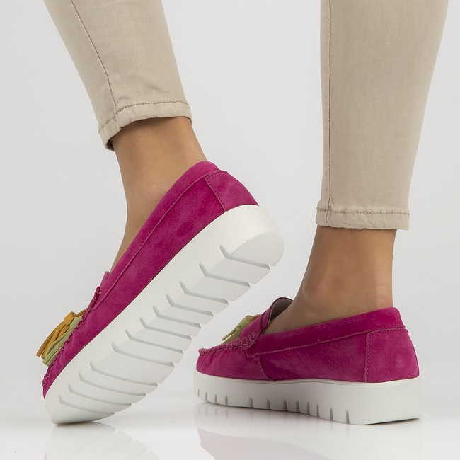 Skórzane półbuty Filippo DP3535/22 FH różowe