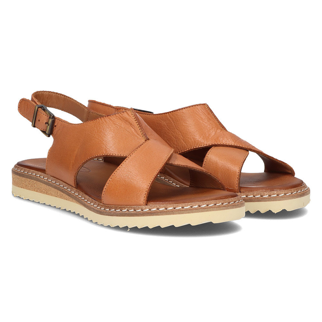 Leather sandals Lanqier 44C0682 brown