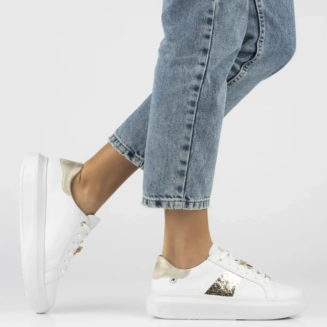 Leather sneakers Rieker W1202-82 white