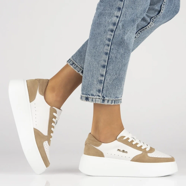 Skórzane sneakersy Filippo DP6047/24 WH białe