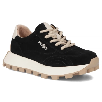 Skórzane sneakersy Filippo DP7498/26 BK czarne