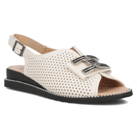 Skórzane sandały Filippo DS6032/25 BE beżowe