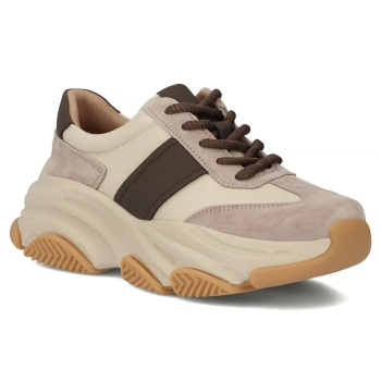 Skórzane sneakersy Filippo DP7113/25 BE beżowe