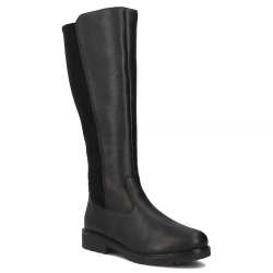 Skórzane kozaki Remonte R6594-00 czarne