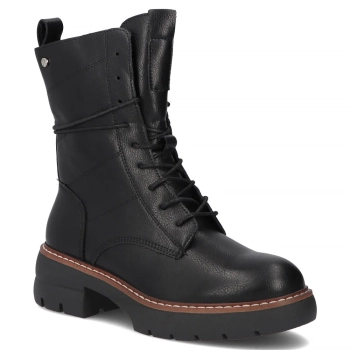 Skórzane botki na obcasie Filippo DBT7263/25 BK czarne