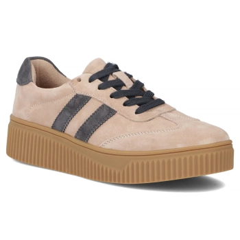 Skórzane sneakersy Filippo DP6776/25 BE GR beżowo szare