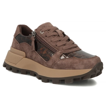 Skórzane sneakersy Filippo DP7988/26 BR brązowe