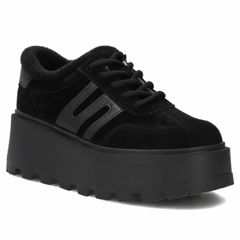 Skórzane sneakersy Filippo DP7110/26 BK czarne