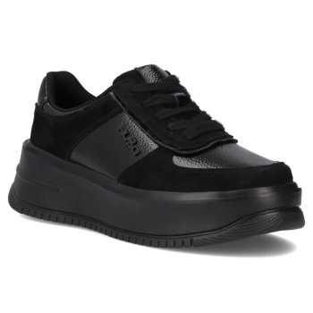 Skórzane sneakersy Filippo DP7124/25 BK czarne