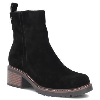 Skórzane botki na obcasie Filippo DBT7930/26 BK czarne