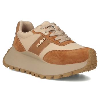 Skórzane sneakersy Filippo DP6785/25 BR BE brązowe