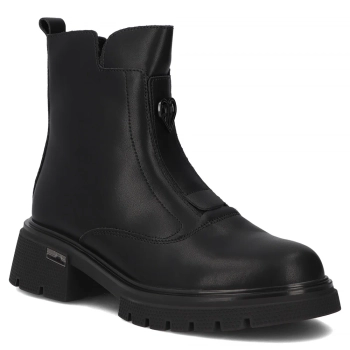 Skórzane botki na obcasie Filippo DBT7148/25 BK czarne