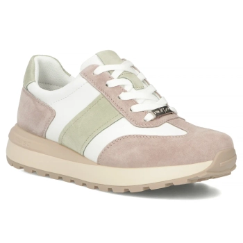 Skórzane sneakersy Filippo DP7509/26 WH BE biało-beżowe