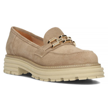 Skórzane półbuty na platformie Filippo 1366 brązowe