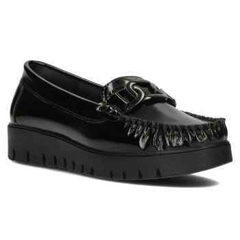 Skórzane mokasyny Filippo DP3334/23 BK L czarne