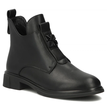 Skórzane botki Filippo DBT8135/26 BK czarne