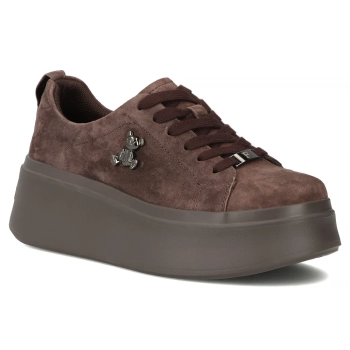 Skórzane sneakersy Filippo DP6246/26 D BR brązowe
