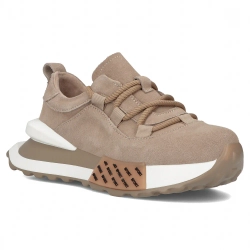 Skórzane sneakersy Filippo DP6802/25 BE beżowe