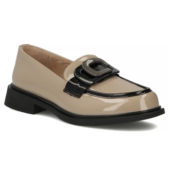 Skórzane lordsy Filippo DP6772/26 BE beżowe