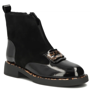 Skórzane botki Filippo DBT8134/26 BK czarny