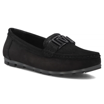 Skórzane mokasyny Filippo DP3630/26 BK czarne