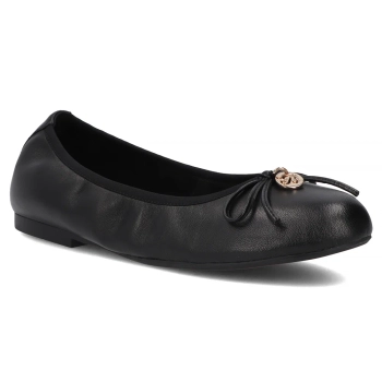 Skórzane baleriny Filippo DP7822/26 BK czarne