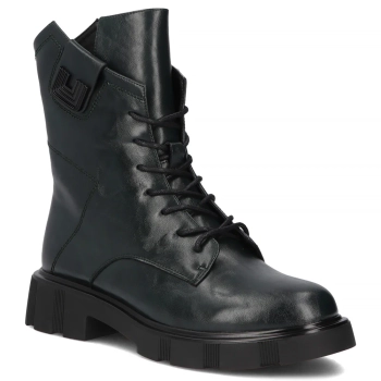 Skórzane botki typu workery DBT7464/25 GE ciemnozielone
