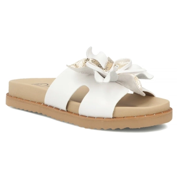Skórzane klapki Filippo DK7638/26 WH białe