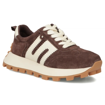 Skórzane sneakersy Filippo DP6743/26 D BR brązowe