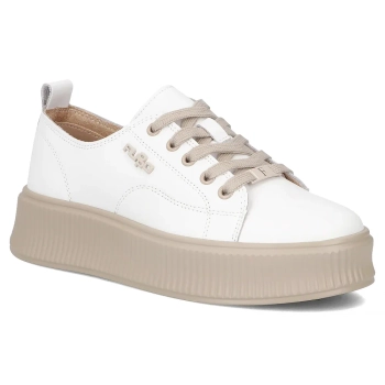 Skórzane sneakersy Filippo DP6122/26 WH BE białe