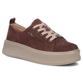 Skórzane sneakersy Filippo DP6122/26 D BR brązowe