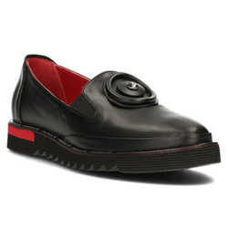 Skórzane półbuty Filippo DP3915/22 BK czarne