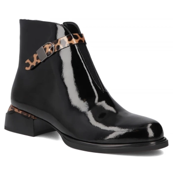 Skórzane botki na obcasie Filippo DBT7384/25 BK czarne