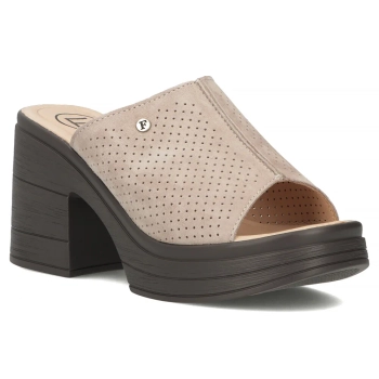 Skórzane klapki Filippo DK6814/25 BE beżowe