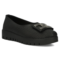 Skórzane półbuty na platformie Filippo DP6043/24 BK czarne