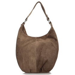 Torebka Toscanio Hobo Zamszowa A284 ciemno beżowa