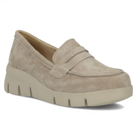 Skórzane półbuty na koturnie Filippo DP6248/24 BE beżowe