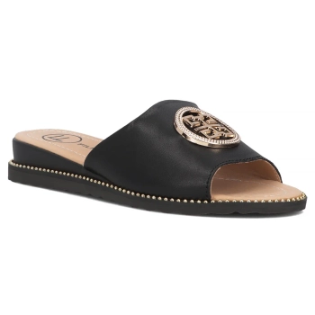 Skórzane klapki Filippo DK7042/25 BK czarne