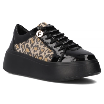 Skórzane sneakersy Filippo DP7282/25 BK LEO czarne