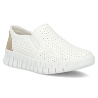 Skórzane półbuty na platformie Filippo DP6081/24 WH białe