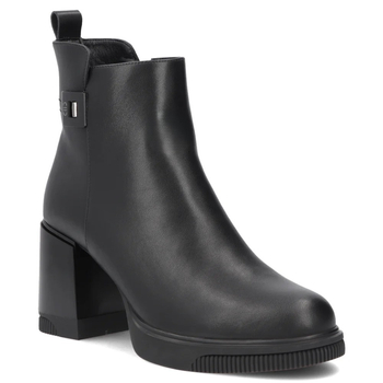 Skórzane botki na obcasie Filippo DBT8184/26 BK czarne