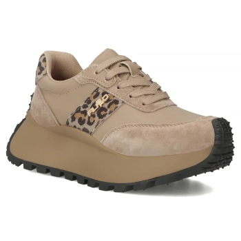 Skórzane sneakersy Filippo DP6785/25 BE LEO brązowe