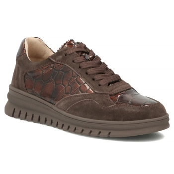 Skórzane sneakersy Filippo DP8103/26 D BR brązowe