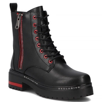 Skórzane botki Filippo DBT6601/26 BK czarne