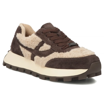 Skórzane sneakersy Filippo DP8001/26 BR BE beżowe